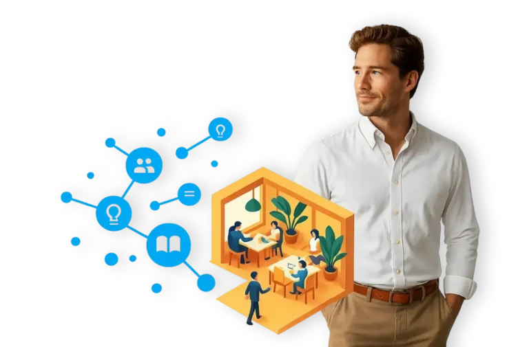 Imagen sobre una persona que hará networking dentro de una plataforma