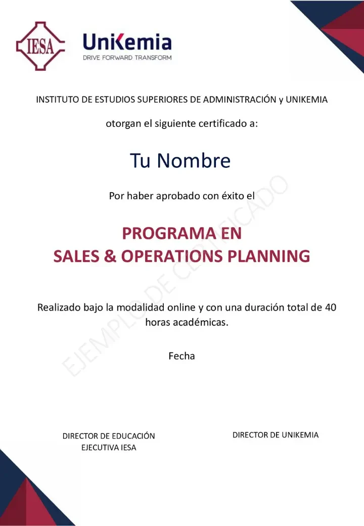 Certificado S&OP